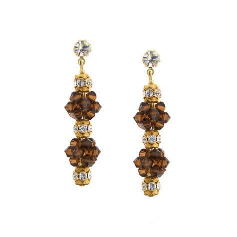 Brown 2 cluster earrings