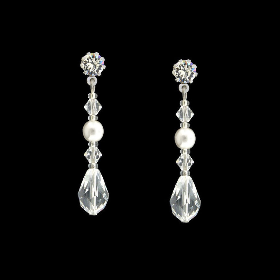 Crystal Drop Earrings (Clear) - Dance Competition Jewelry