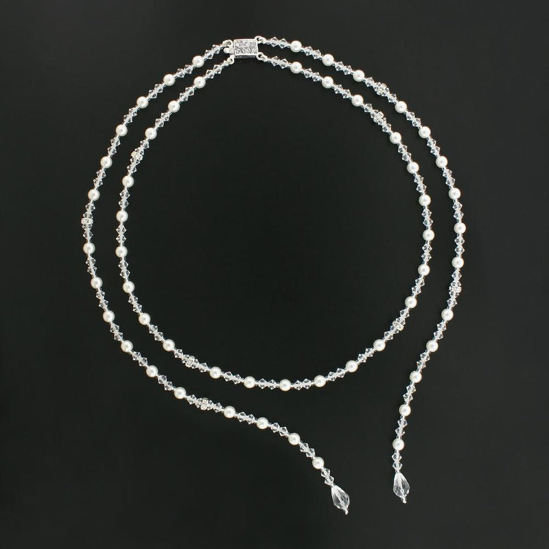 One Row Necklace with Down-the-Back Lariat