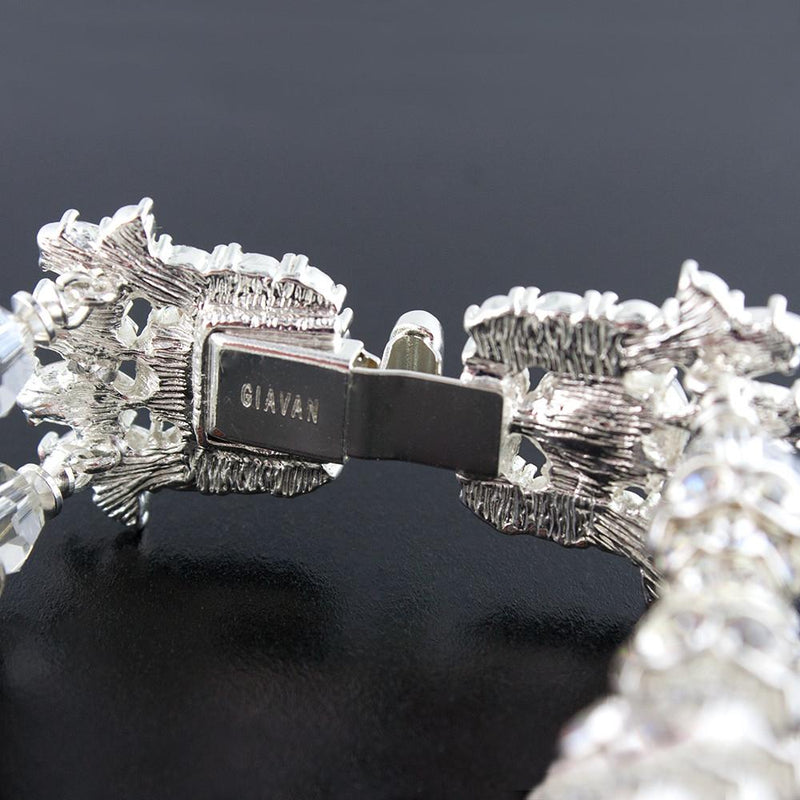 Two Row Embellished Cuff Bracelet - clasp close up