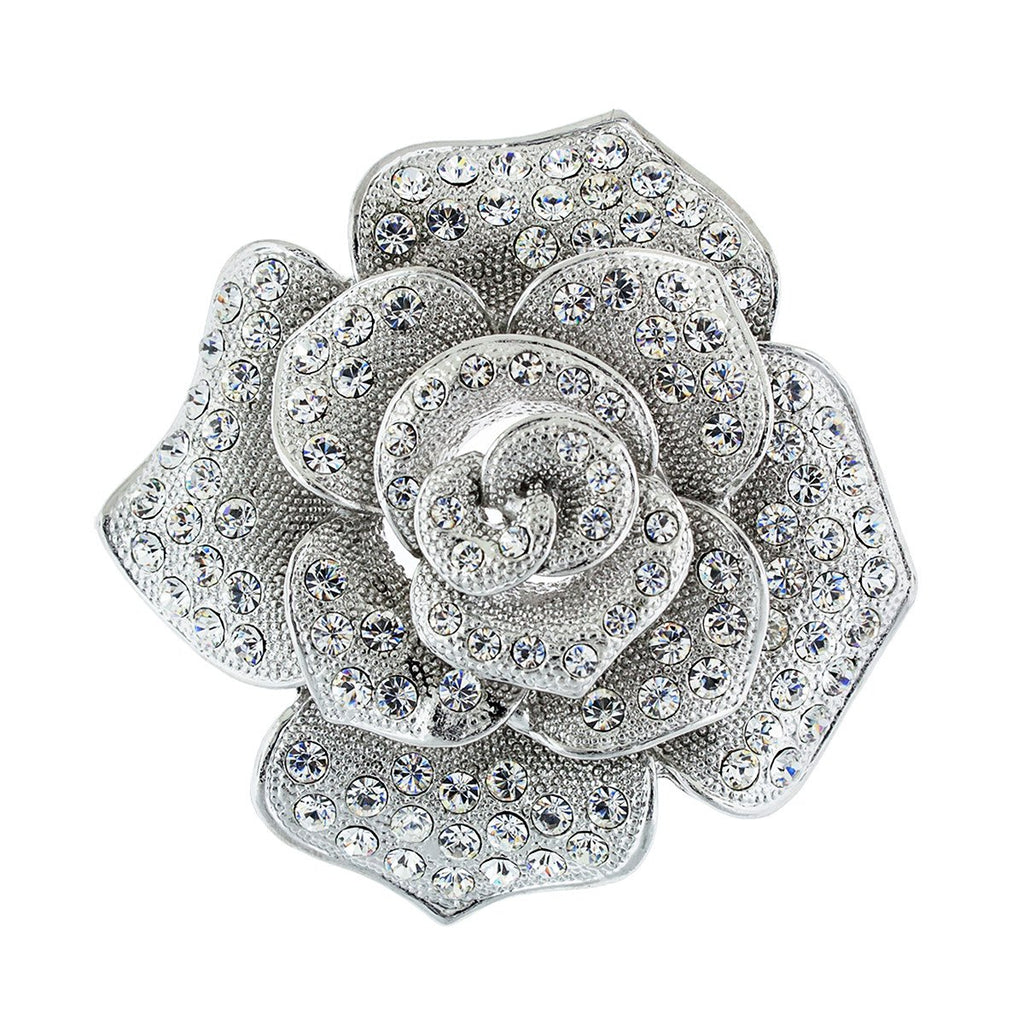 Rose Brooch with Crystal