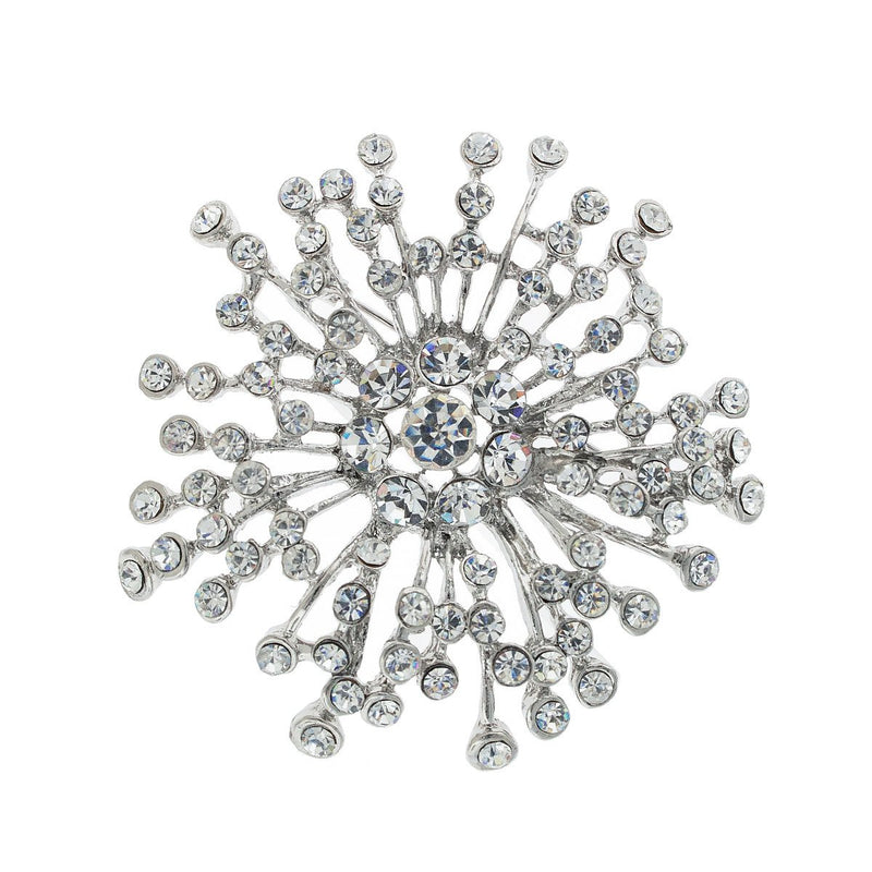 Spray Brooch with Round Stones