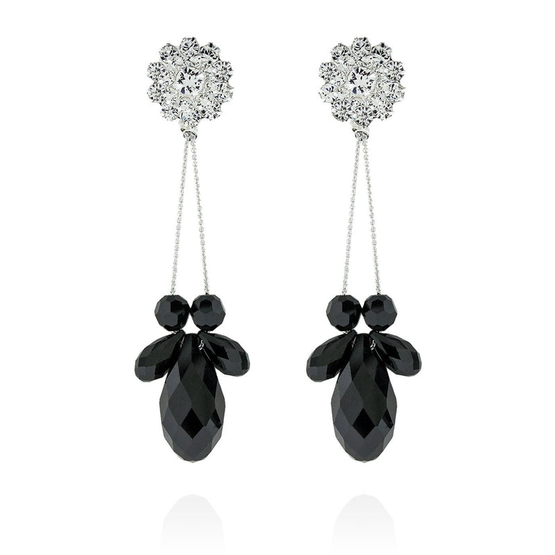 Briolette Chain Earrings - black